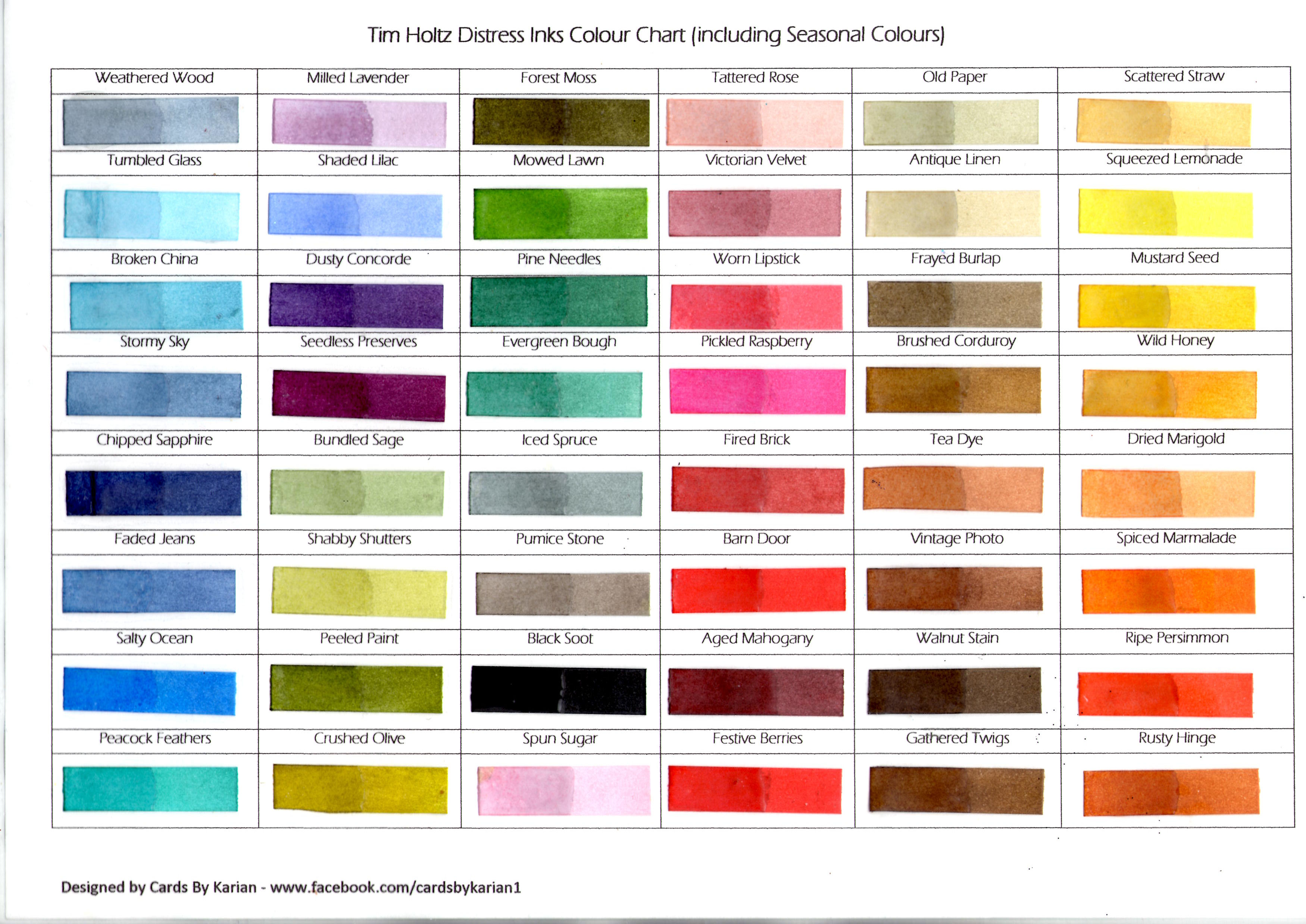 Wow Embossing Powder Color Chart